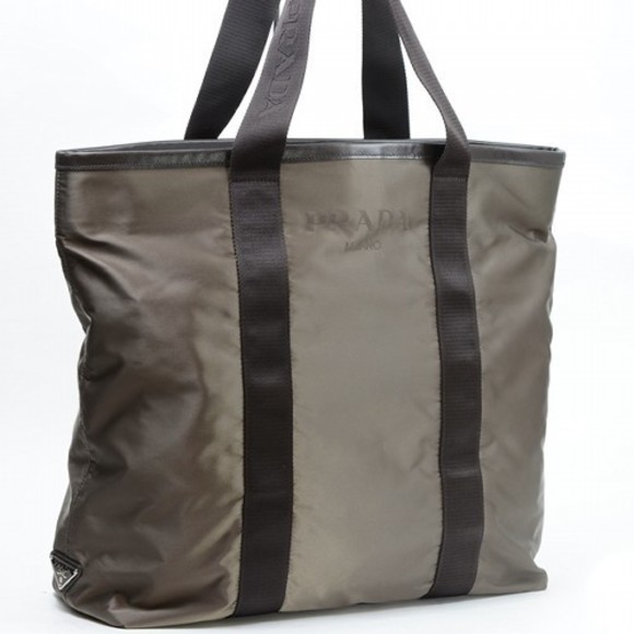 Prada Leather Tessuto Tote Nylon Shoulder Bag - Picture 1 of 1